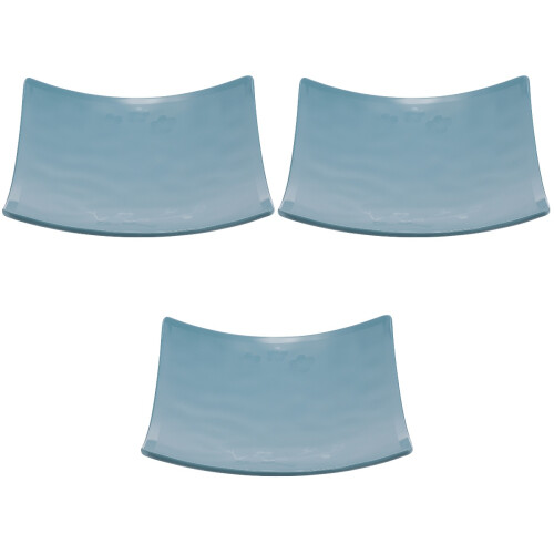 3Pièces Assiettes Carrées Ciel Service Repas Élégantes 2