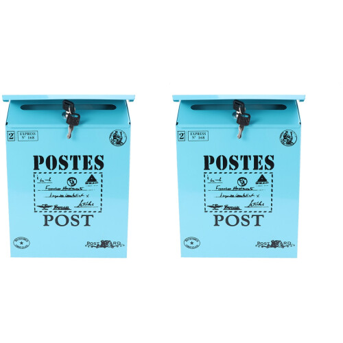 2Pièces Boîtes Aux Lettres Style Vintage Pour Décor 1