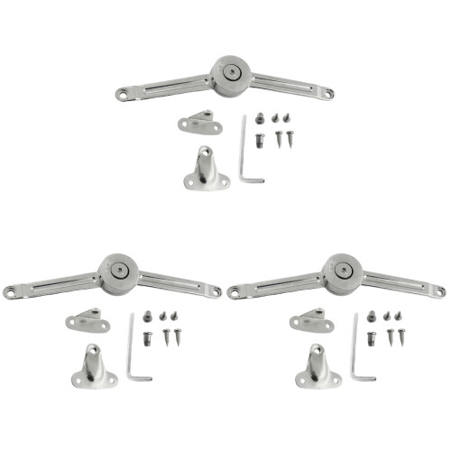 3Pièces Accessoires Armoire Tige De Support Zinc Argenté 1