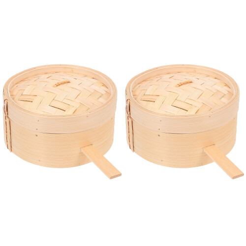 2Pièces Cuiseur Bambou Réutilisable Esthétique Sûr 1