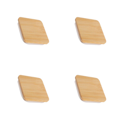 4Pièces Couvercles Bamboo Hermétiques Orange Pour Bocaux Pots 1
