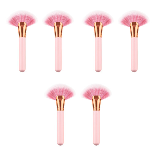 6Pièces Ensemble Pinceaux Cosmétiques Rose Chute Facile À 2