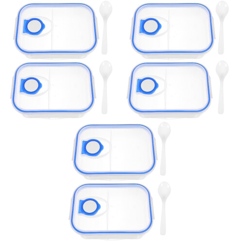 6Pièces Bento Box Portable PP, Boîte Repas Compartimentée Pour Bureau 1