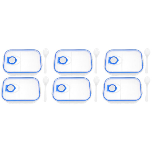 6Pièces Bento Box Portable PP, Boîte Repas Compartimentée Pour Bureau 2