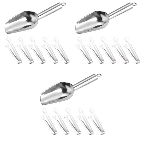 3Ensembles Pince À Glace Multifonction Argent 2
