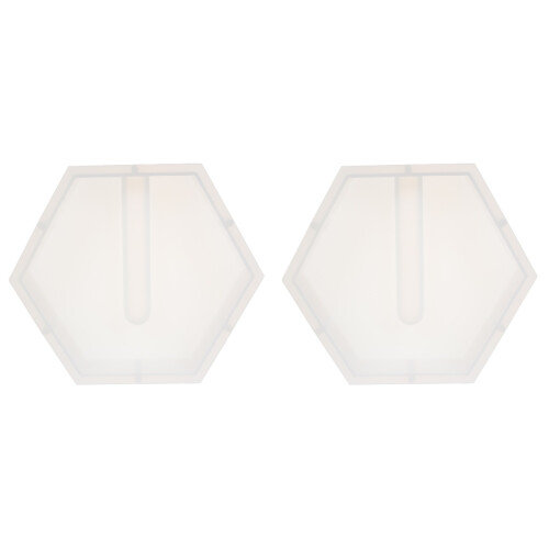 2Pièces Moule Vase Silicone Hexagonal Durable Facile À Nettoyer 1