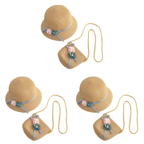 3Ensembles Accessoires Sac À Main Chapeau Kaki 1
