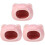 3Pièces Hamster Rose Céramique Avec Design Tête De Chat 2