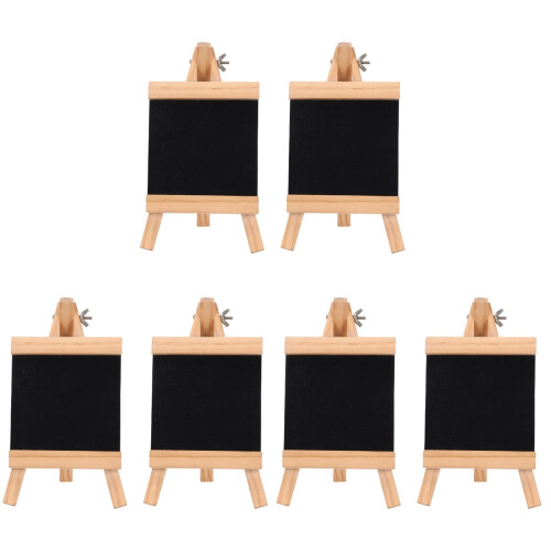 6Pièces Tableau Message Noir En Bois Pour Usage 1