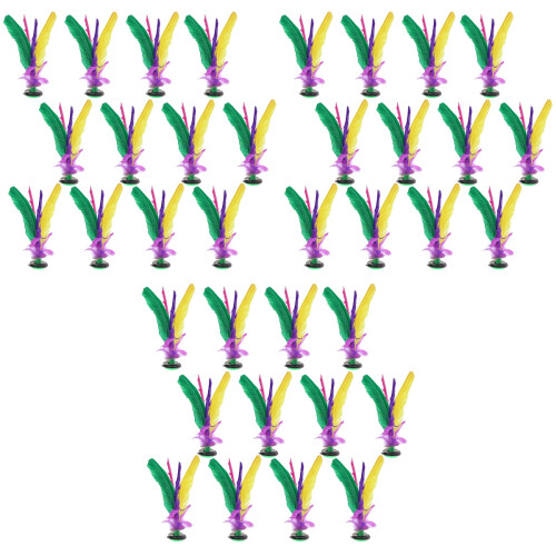 36Pièces Volants Colorés En Plumes Base Élastique Pour Jeu 2