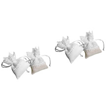 2Pièces De Rangement À Cordon En Lin Pour Cadeaux
