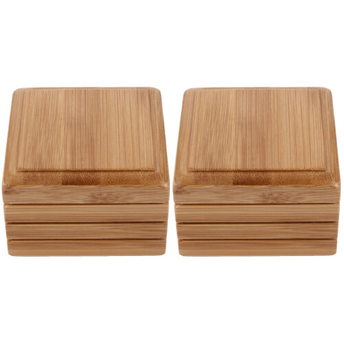 2Pièces Distributeur Bamboo Naturel, Élégant Résistant 2