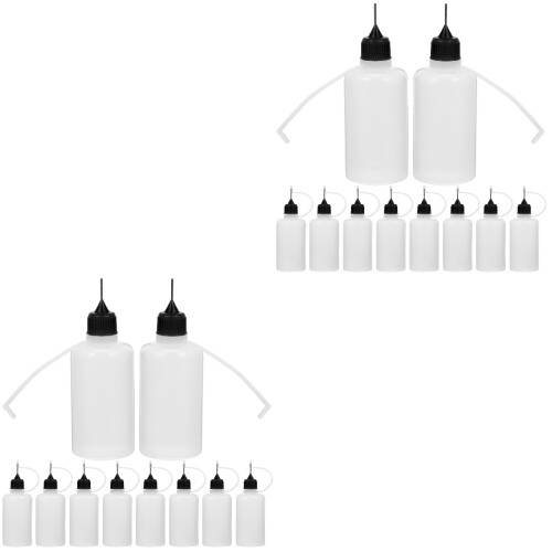 20Pièces Petits Flacons Colle Pointe Fine Plastique Noir Usage 1