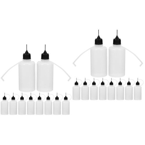 20Pièces Petits Flacons Colle Pointe Fine Plastique Noir Usage 2
