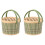 2St Luxe Groene Bamboe Opbergmand Met Draagbaar En 3