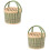2St Luxe Groene Bamboe Opbergmand Met Draagbaar En 6