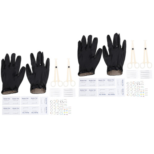 2Ensembles Kit Piercing Nez Acier Et Mode Et Voyage 2