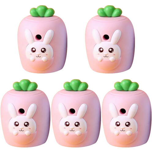 5Pièces Taille-Crayons Manuel Rose Portable Résistant Pour Étudiants 1