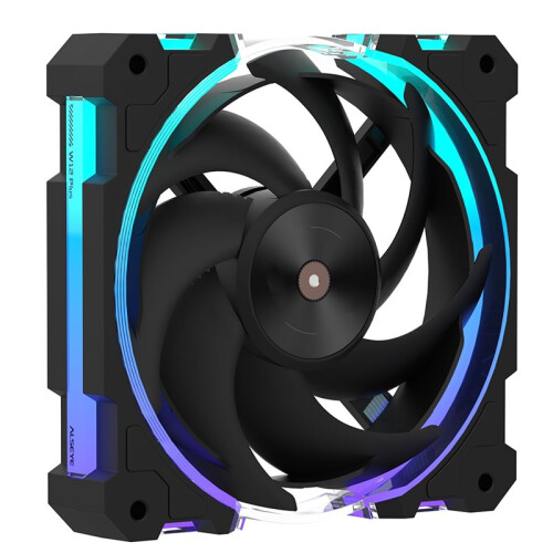12CM Computer Case Cooling Fan ARGB Light Synchronization PWM Intelligent Temperature Control Silent Fan Black