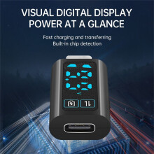 Digitales Voltmeter Typ C, 5-24 V, Spannungsmesser, HD-Display, PD100W, Schnellladeadapter, Leistungstester, Rote Wörter