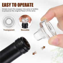 10 Bouchons en Verre pour Bouteilles de Vin, Bouchons Transparents en Cristal en Forme de T pour Carafes de Boissons Alcoolisées