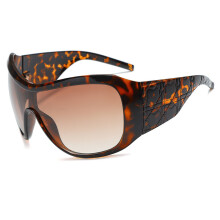 (TortoiseFrameBrownLens)Occhiali da sole moderni montatura nera occhio di gatto con protezione UV polarizzata per uso casual ed esterno