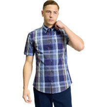 (3XL, Twilight Denim) Ben Sherman Mens Block Check Short Sleeve Shirt