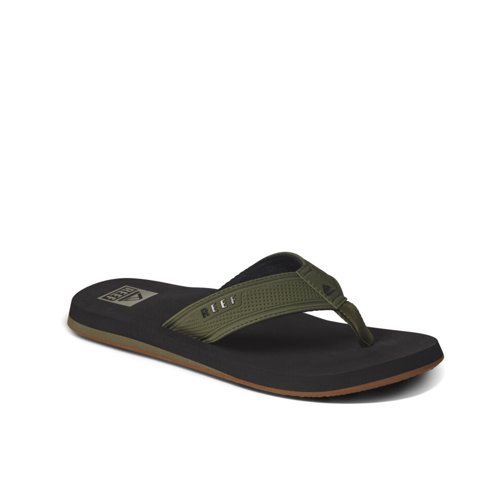 Reef (10 Uk, Black/Olive) Mens The Layback Summer Beach Pool Sandals Thongs Flip Flops