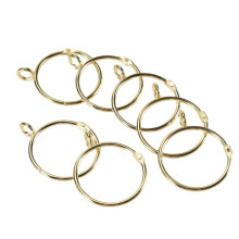 30 Pcs Openable Gold Curtain Rings Open and Close Metal Rustproof Drapery Loops with Eyelet for Hook Pins (1.5 Inch)