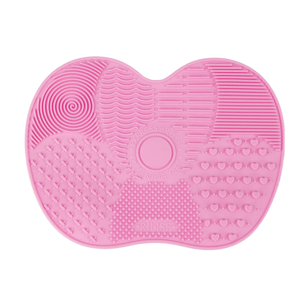 My Store (Green C) 1Pc Silicone Apple-Shaped Makeup Brush Cleaner Pad With Suction Cup For Effective Cosmetic Tool Cleaning