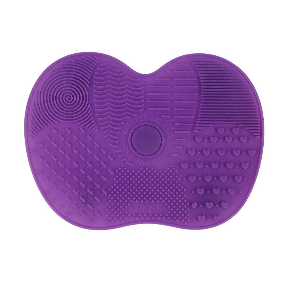 My Store (1Pc-Pink) 1Pc Silicone Apple-Shaped Makeup Brush Cleaner Pad With Suction Cup For Effective Cosmetic Tool Cleaning