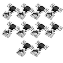 Conjunto de 10 Dobradiças com Fechamento Suave para Armários de Cozinha, Dobradiça Oculta de Aço Inoxidável com Sobreposição de 3/4 de Polegada