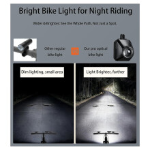 1600LM Super Bright Bike Lights, IP66 Waterproof, 4000mAh Rechargeable Cycling Headlight with Remote Control Black