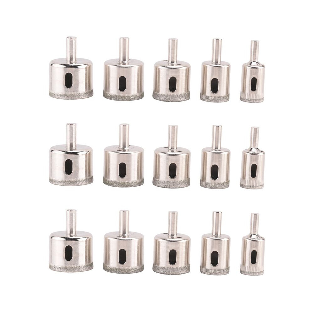 15Pcs Diamond Tile Hole Saw Drill Bit Bits Set Glass Marble Granite Slate Cutting 6032748248493