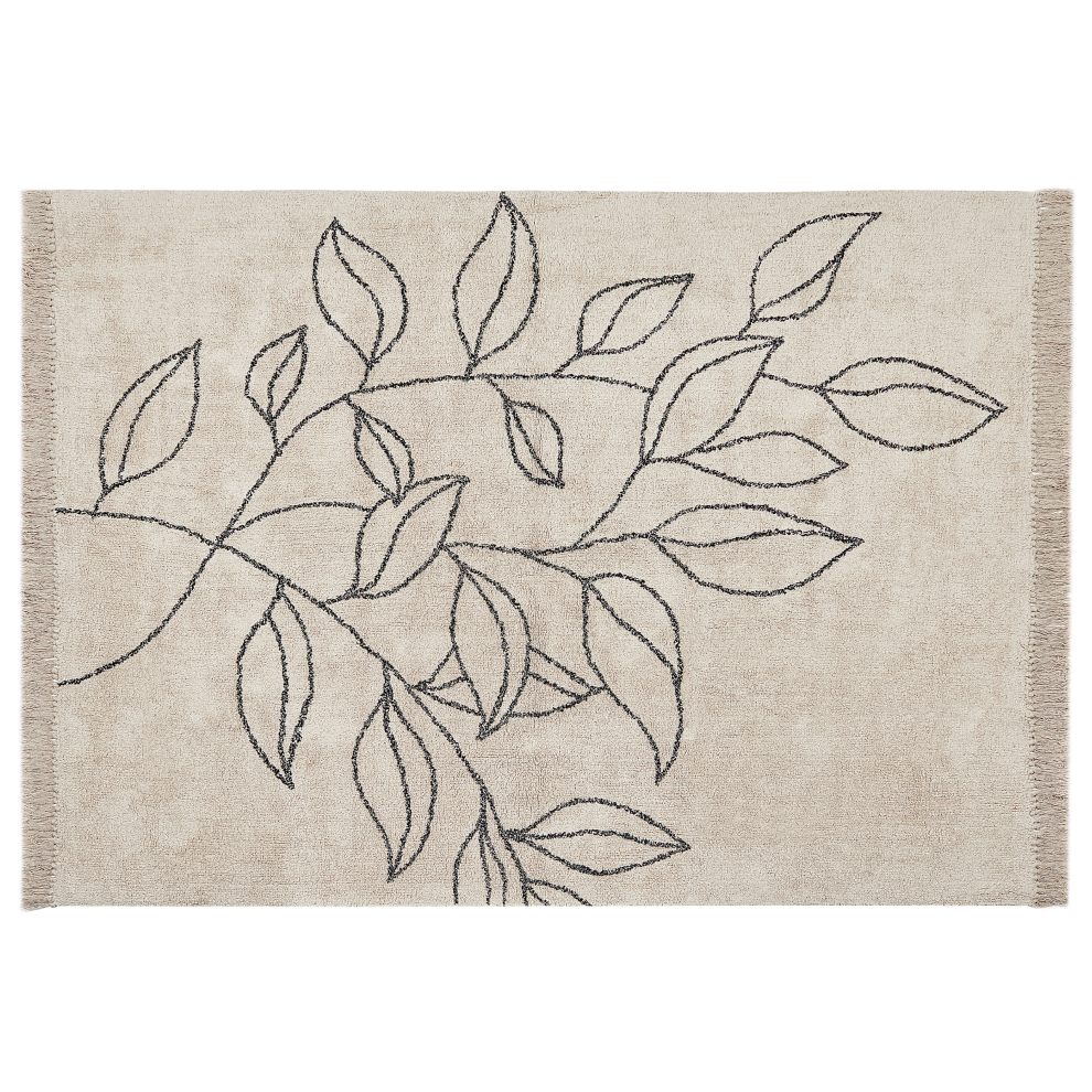 Beliani Rug Sazli Beige 160 X 230 Cm Cotton