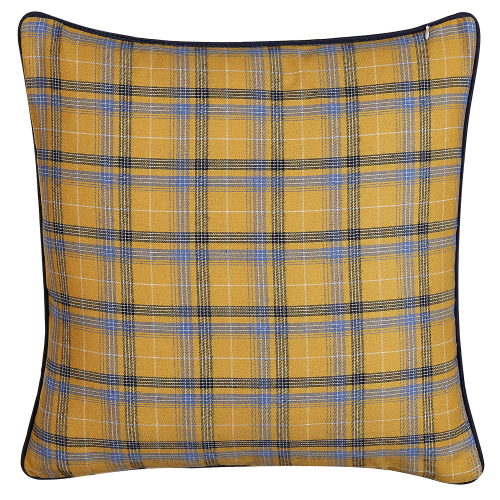 Beliani Throw Cushion DICENTRA 45 x 45 cm Yellow Checked