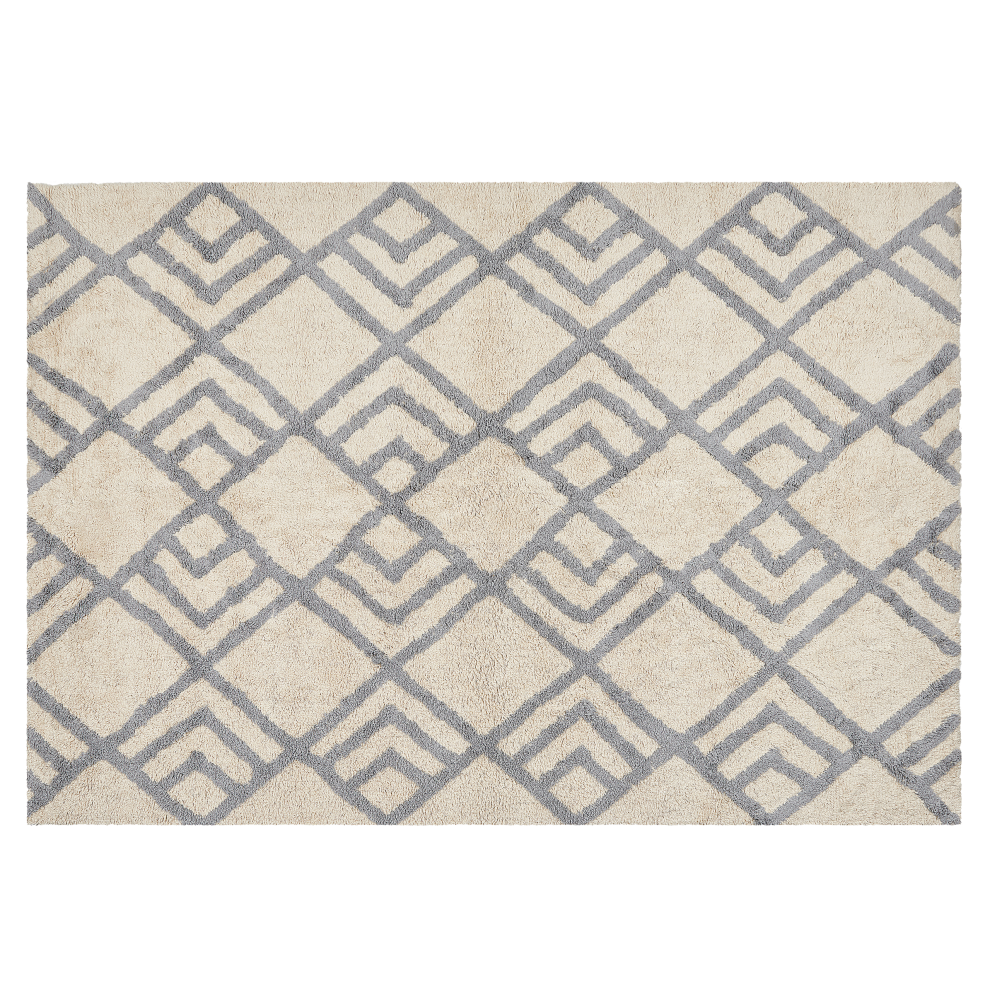 Beliani Rug Nevsehir Beige 140 X 200 Cm Cotton