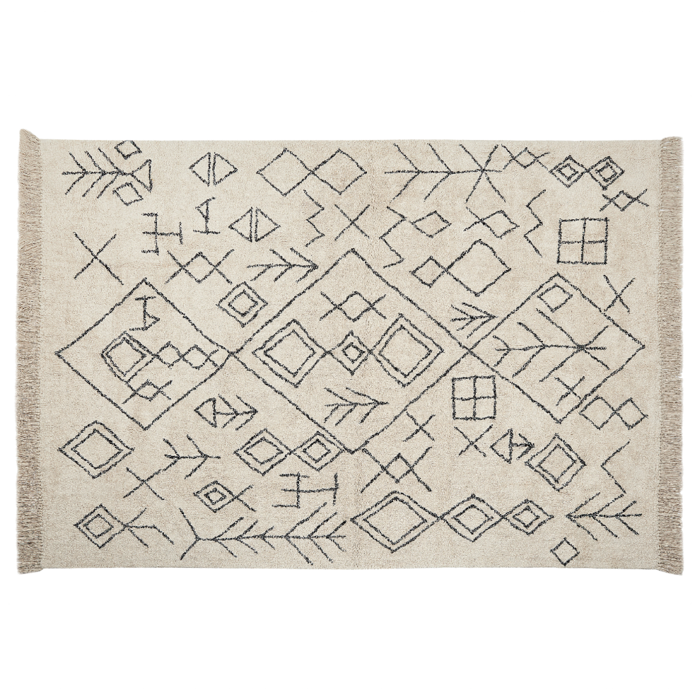 Beliani Rug Somek Beige 160 X 230 Cm Cotton