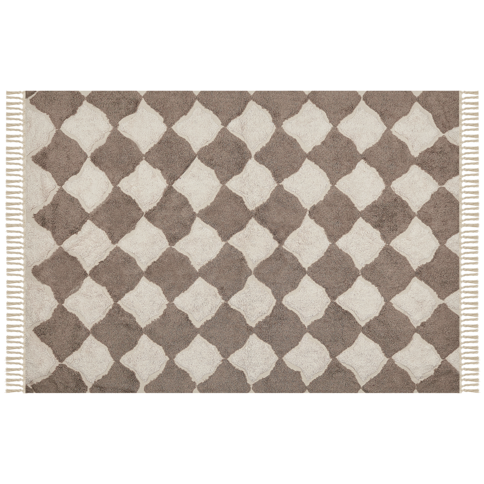 Beliani Rug Sinop Beige 160 X 230 Cm Cotton