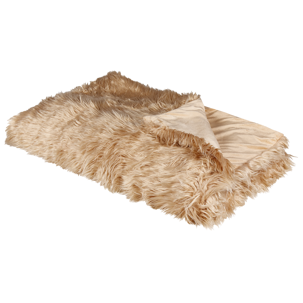 Beliani Bedspread Delice 150 X 200 Cm Light Brown