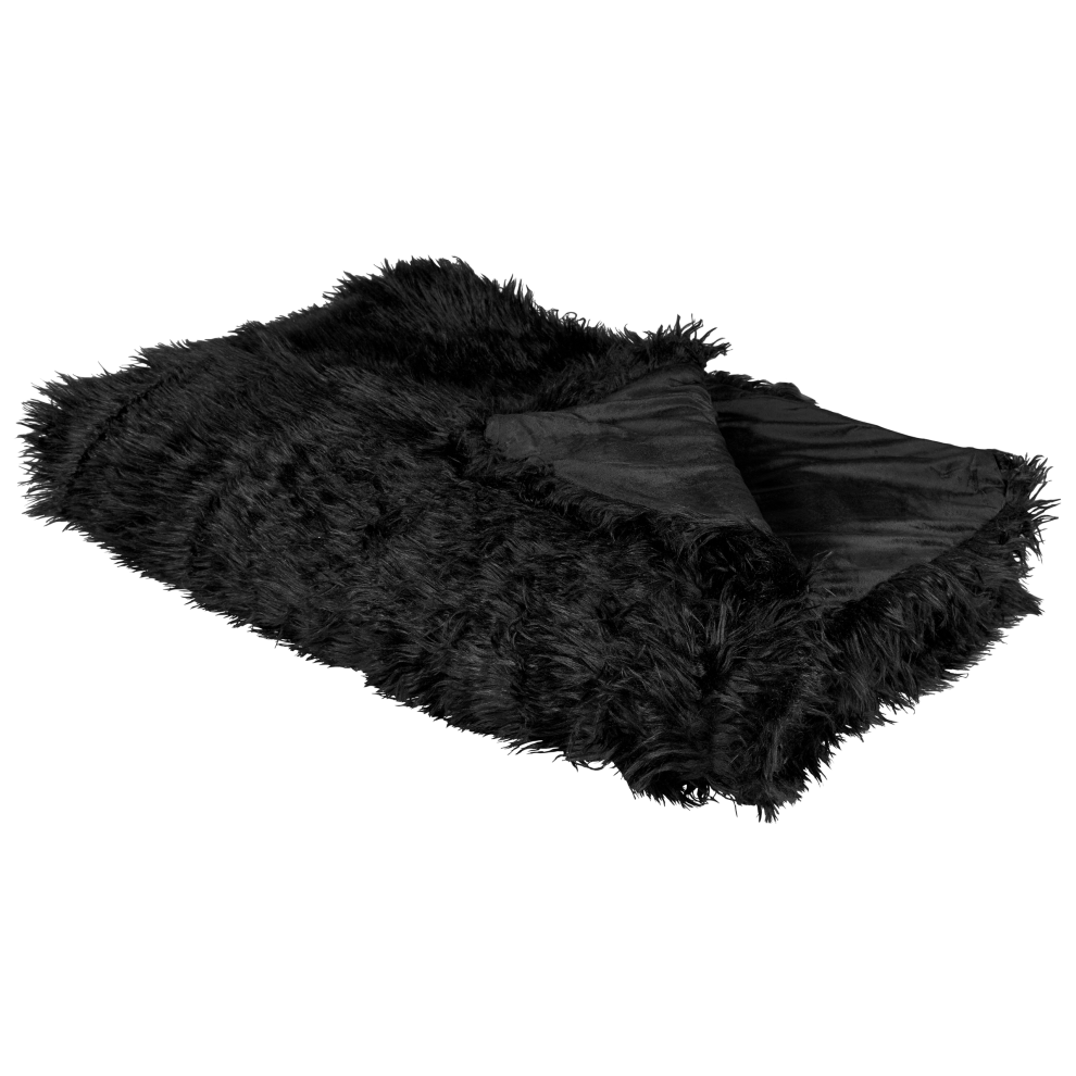Beliani Bedspread Delice 150 X 200 Cm Black