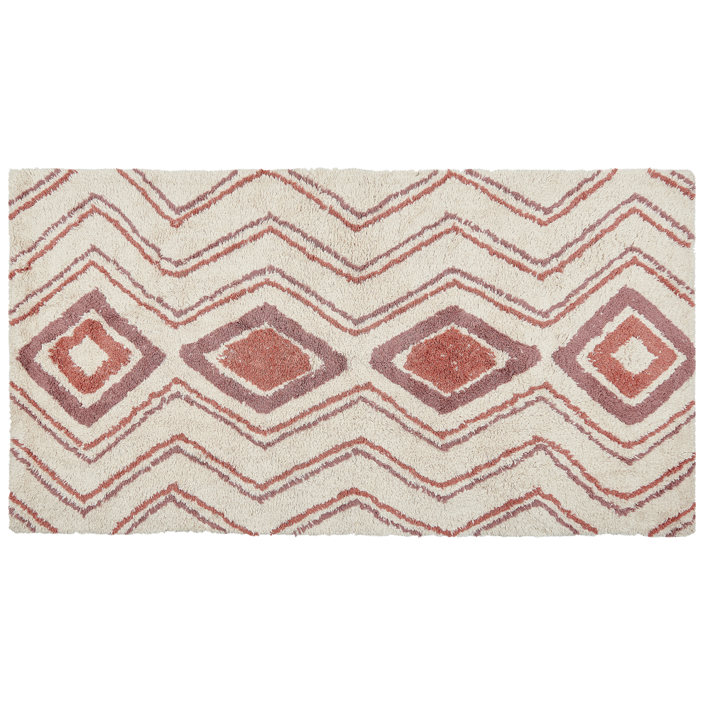 Beliani Rug Kastamonu Beige 80 X 150 Cm Cotton
