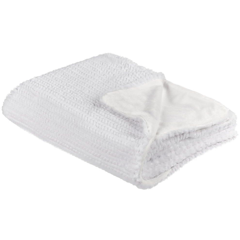 Beliani Blanket Bjas 150 X 200 Cm White