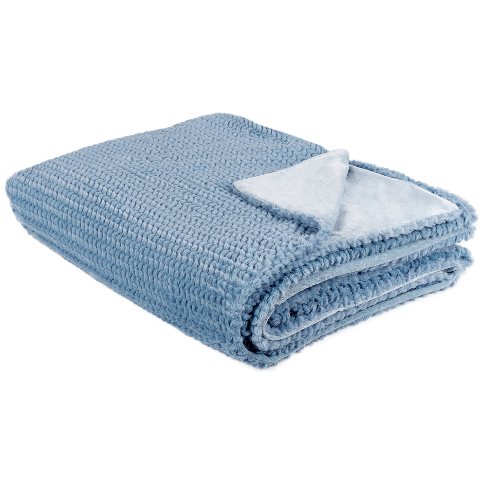 Beliani Blanket Bjas 150 X 200 Cm Blue