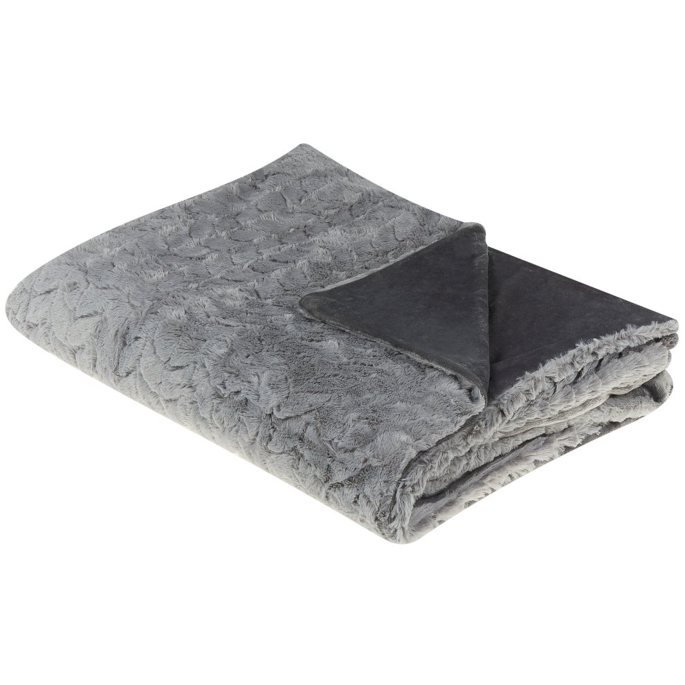 Beliani Blanket Saraswati 150 X 200 Cm Light Grey
