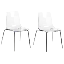 Set of 2 Dining Chairs SILERTON Transparent