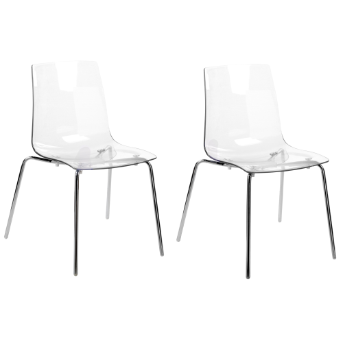 Beliani Set of 2 Dining Chairs SILERTON Transparent