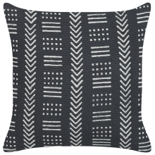 Throw Cushion BENZOIN Cotton 45 x 45 cm Black Geometric Pattern