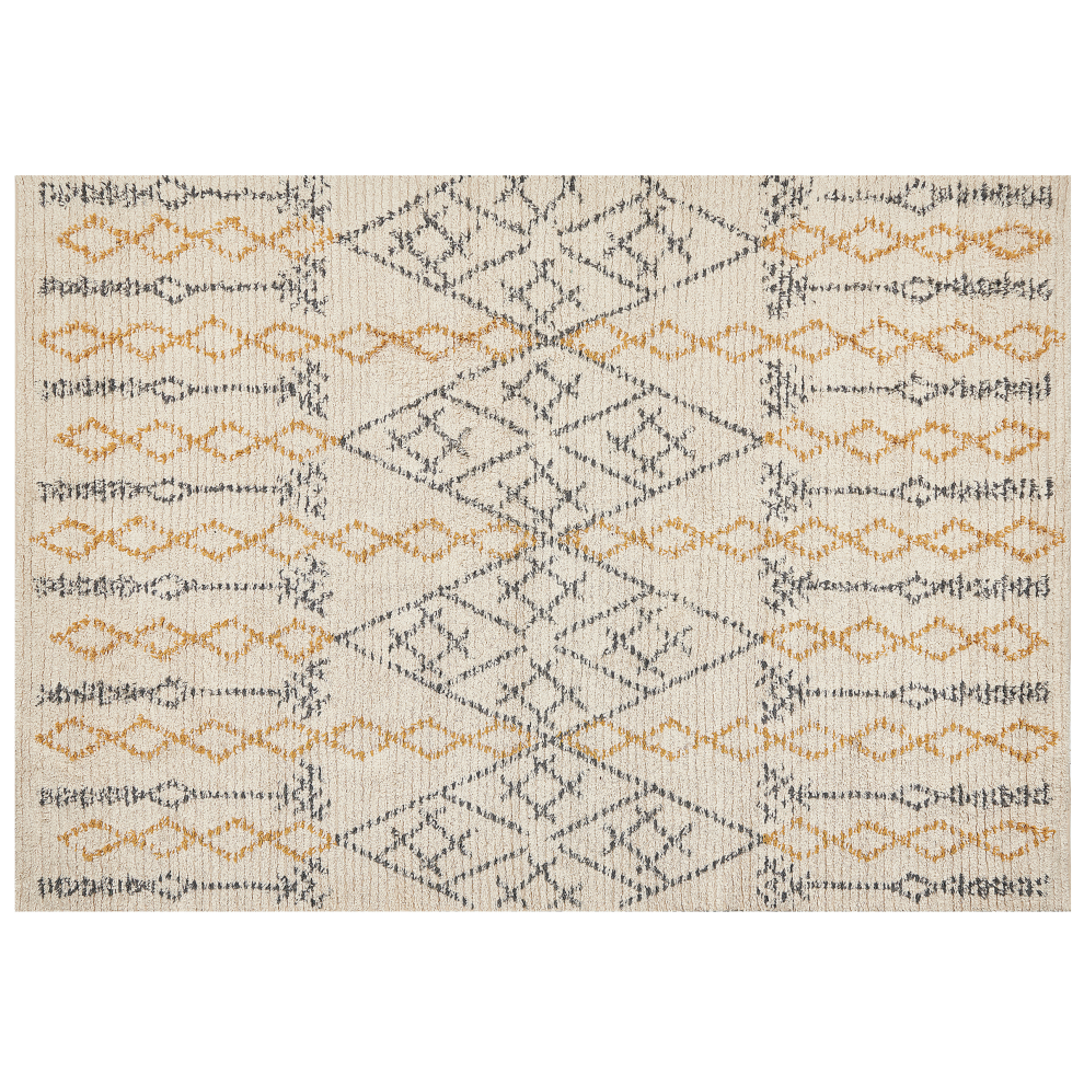 Beliani Rug Kadapa Beige 160 X 230 Cm Cotton