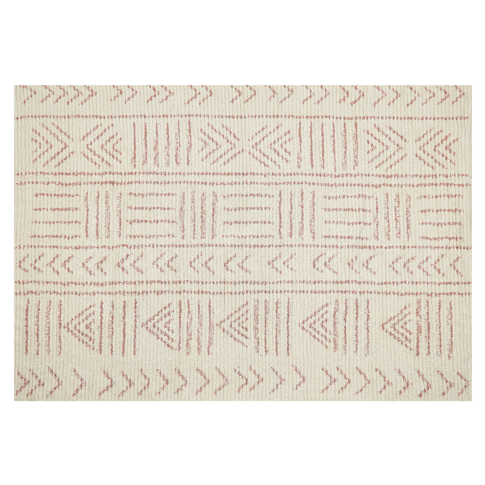 Beliani Rug Edirne Beige 140 X 200 Cm Cotton